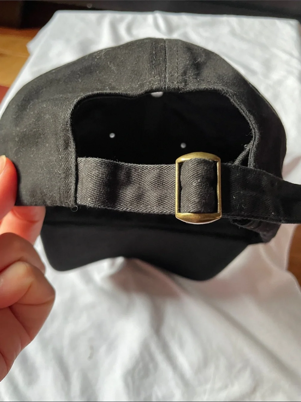 Time and Tru Black Baseball Cap with White Embroidered Text